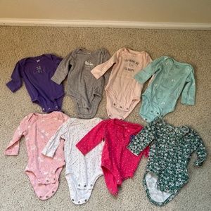 8 Carter’s 3 M long sleeve one pieces